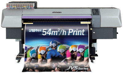 뉴 엡손헤드 4개를 스태거 배열해 빠른 출력속도를 실현한 'JV5시리즈'.